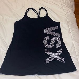 Victoria’s Secret VSX Sport Racerback Graphic Tank Top Black Size Small
